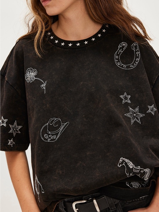 Free People Tops - Free People x Denim and Bone Western Line Stitch Tee